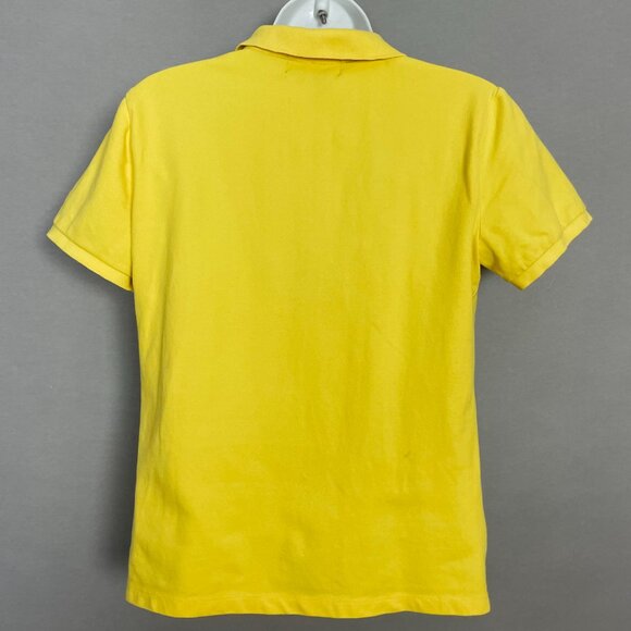 L-RL Ralph Lauren Active Polo Shirt Quarter Zip Women Small Yellow Short Sleeve - Picture 2 of 11
